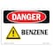 Signmission Safety Sign, OSHA Danger, 7" Height, 10" Width, Benzene, Landscape OS-DS-D-710-L-1994 - alternate 1